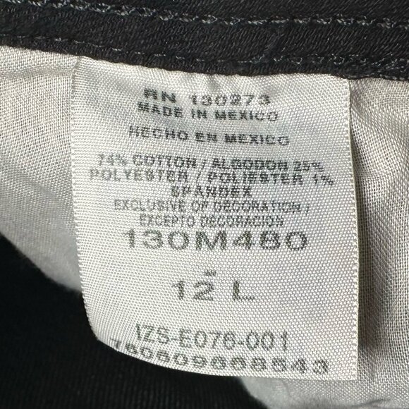 Riders by Lee Mid-Rise Bootcut Jeans Women 12 Long Stretch Denim Zip Fly Black - Picture 11 of 12